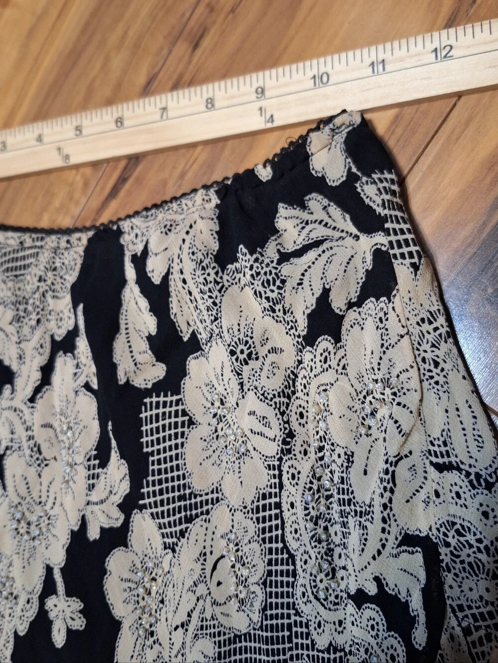 Lola P Beaded Whimsigoth Fairy Grunge Y2K Midi Skirt Small Dark Romantic Y2K 90s